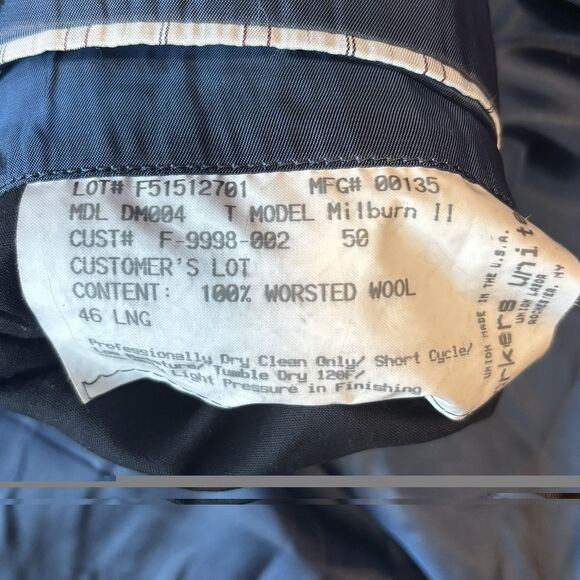 Hickey Freeman Milburn II Jacket Men's Size 46L Suit Coat 100% Worsted Wool Blue - Picture 6 of 11